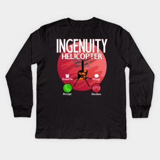 Perseverance Mars Vehicle Ingenuity Helicopter Phoned Home Kids Long Sleeve T-Shirt